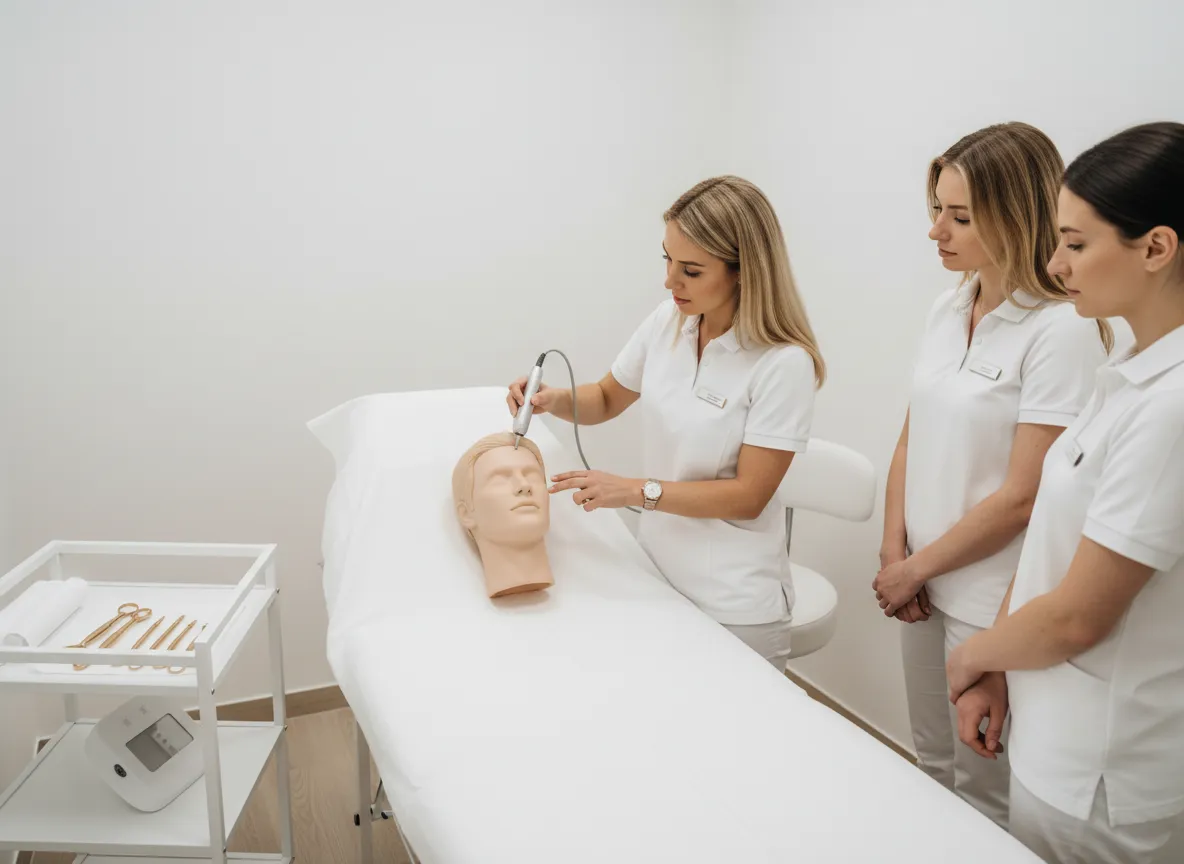 Professionelle Plasma Pen Schulungssituation