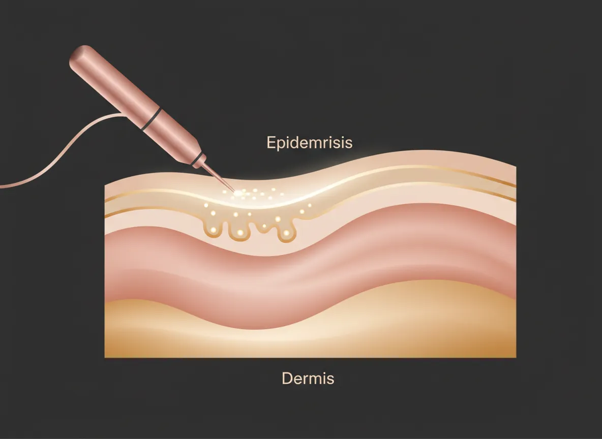 Grafische Darstellung Plasma Wirkung auf Hautschichten