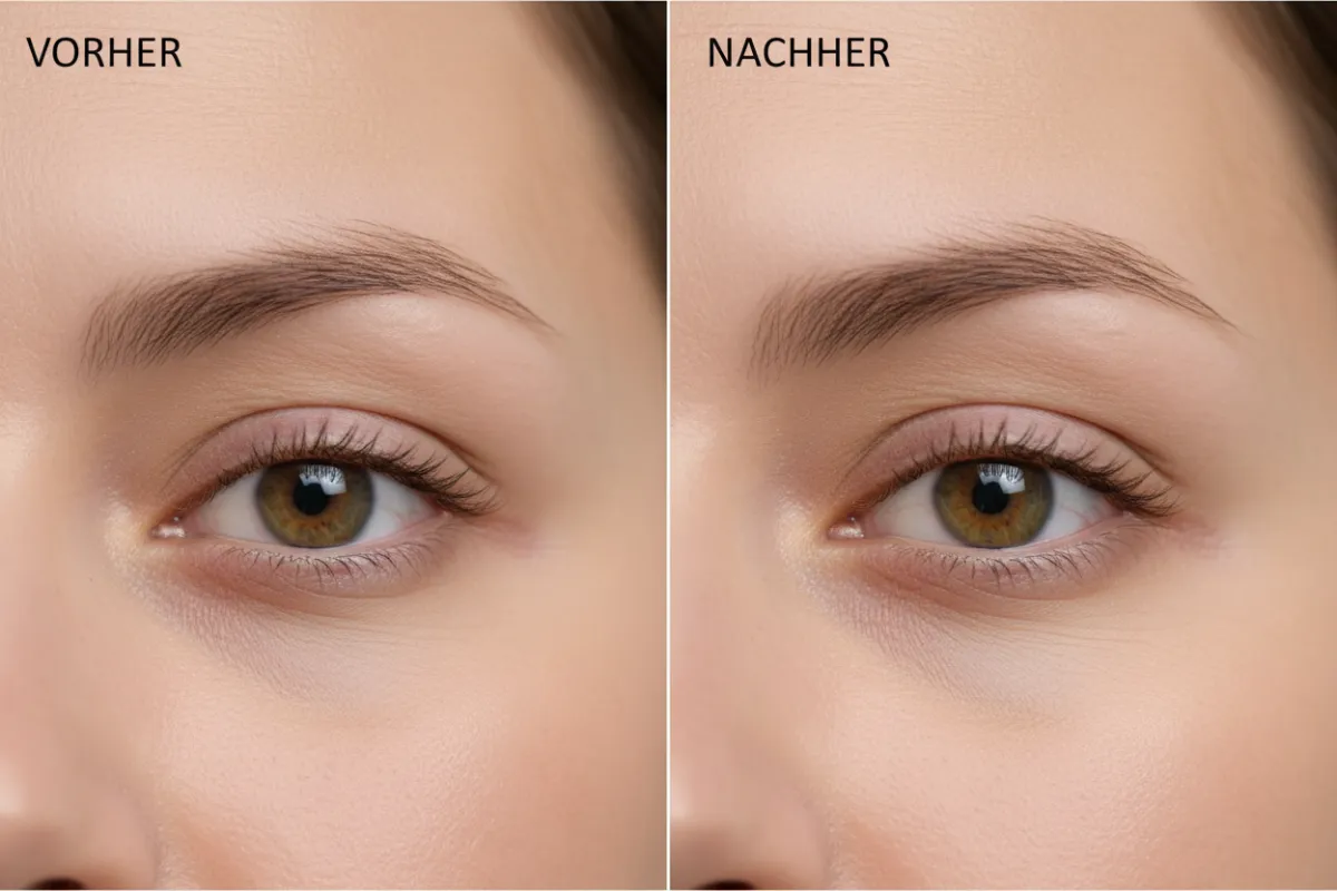 Vorher Nachher Plasma Pen Oberlid, leichte Schlupflider
