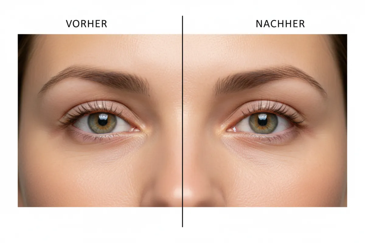 Vorher Nachher Plasma Pen Oberlid, Kombination mit Unterlid