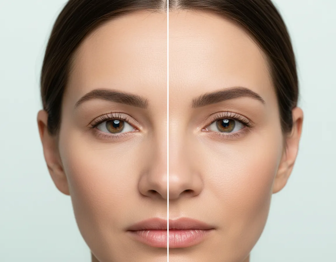 Vorher-Nachher-Beispiel einer Lidstraffung ohne OP