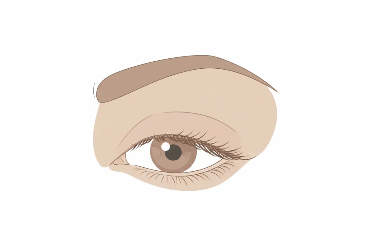 Illustration eines Oberlids mit Hautüberschuss