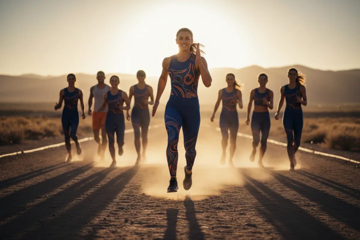 Cinematic athlete origin photo - team training and coaching moment