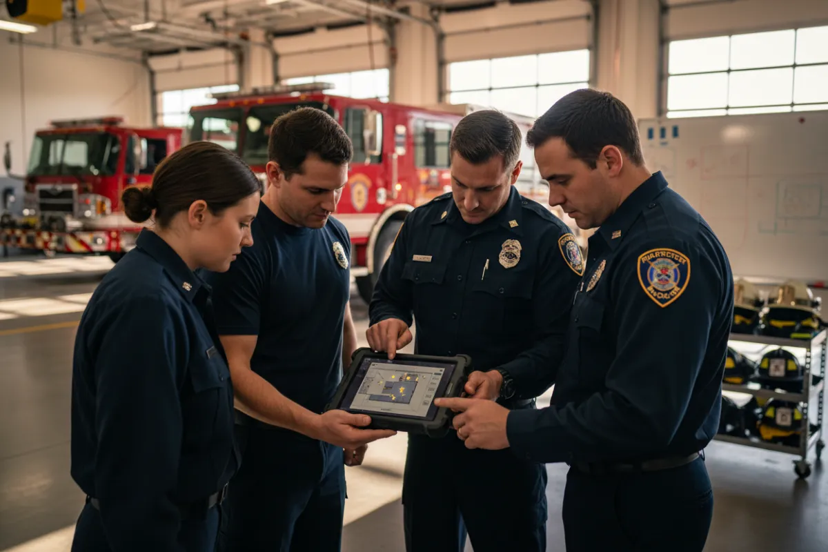 A group of people from different backgrounds reviewing investment charts and discussing strategies, with a focus on closing the income gap, in a modern office setting.