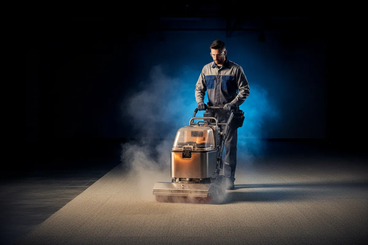 Floor & Carpet Cleaning professional working on site