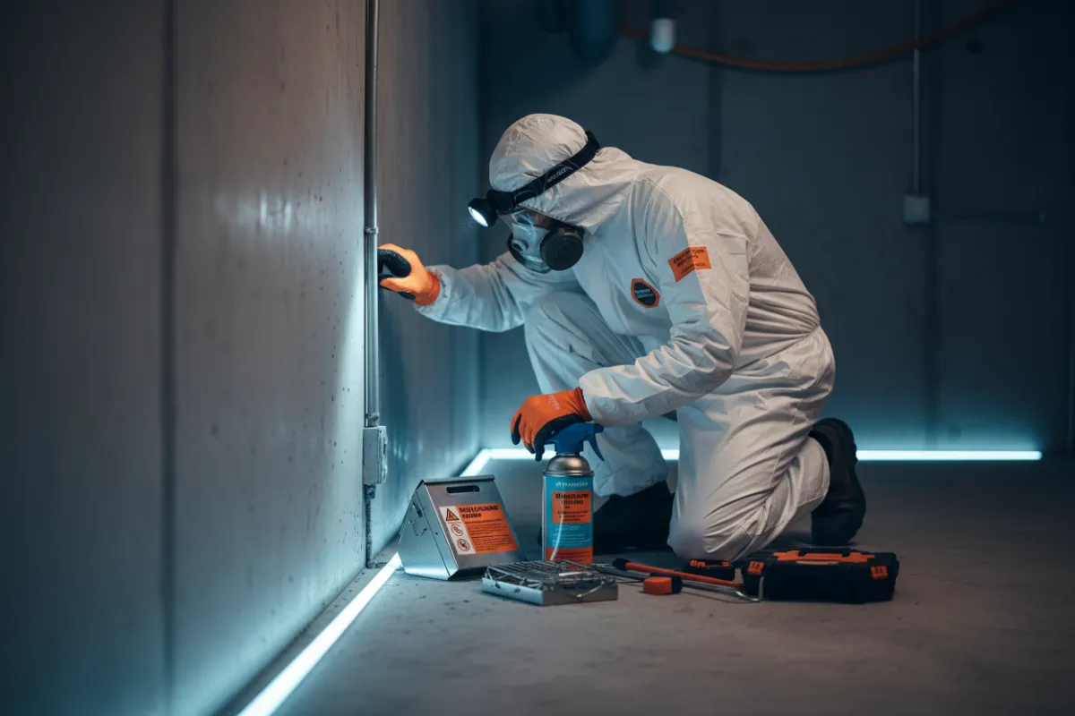 Pest Control professional working on site
