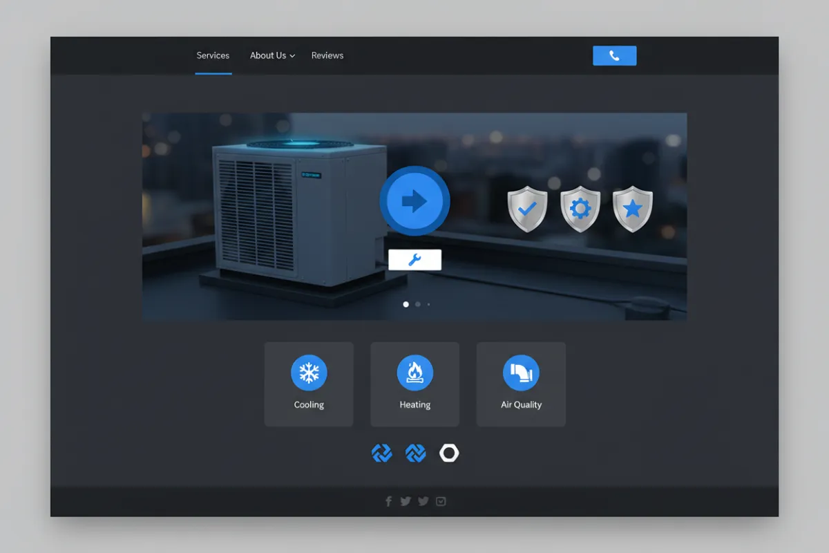 HVAC contractor website screenshot