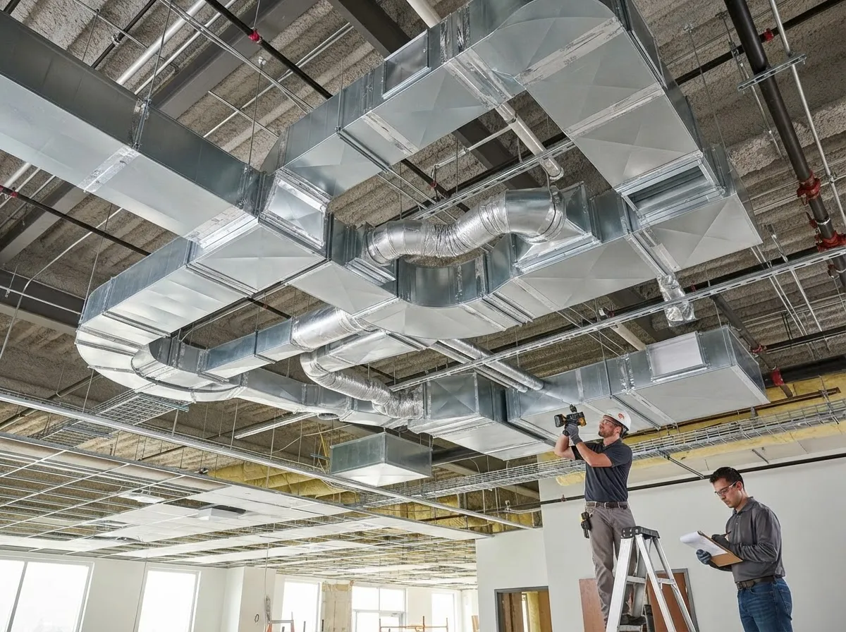 Complex sheet metal ductwork installation