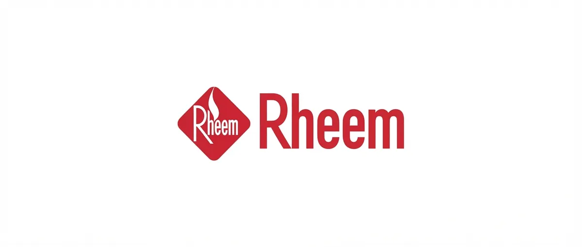 Rheem logo in red.