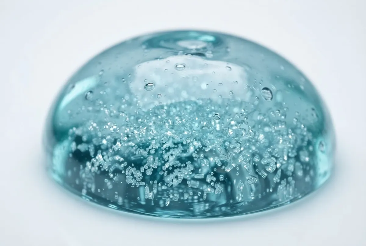 Macro texture photography of enamel micro-repair hydroxyapatite gel