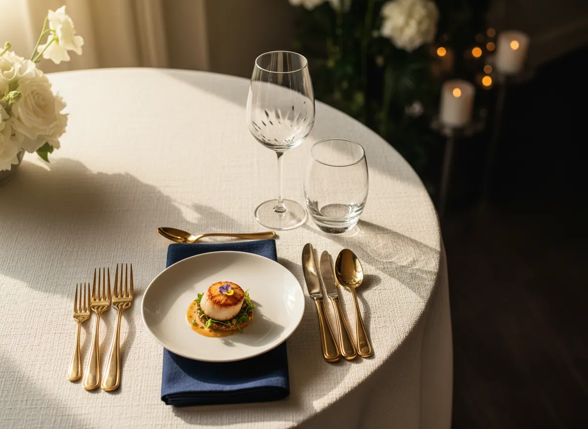 Close up of high quality event decor and culinary details