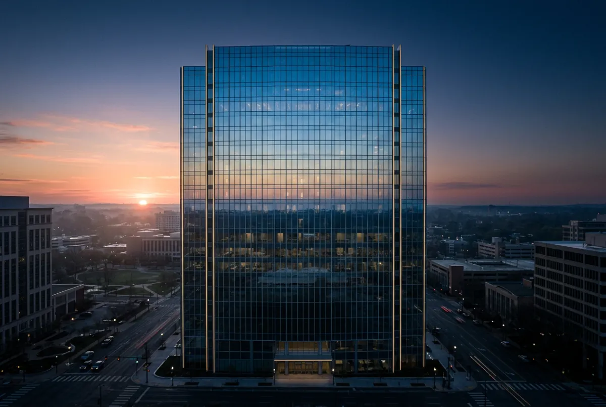 Sleek architectural high-rise representing commercial property acquisition financing