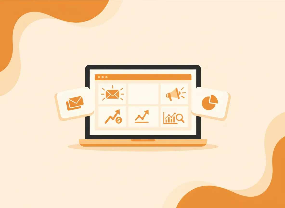 Minimal flat illustration of small business dashboard