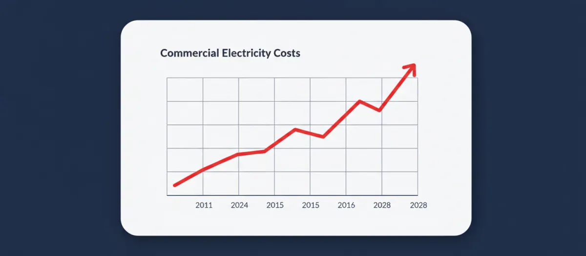 Graph of rising electricity costs over time