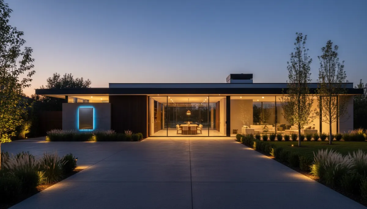 Modern home with efficient energy technology and protection