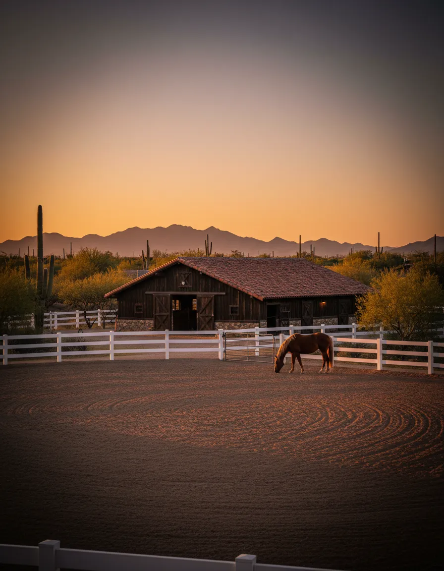 Golden-hour Arizona horse property placeholder