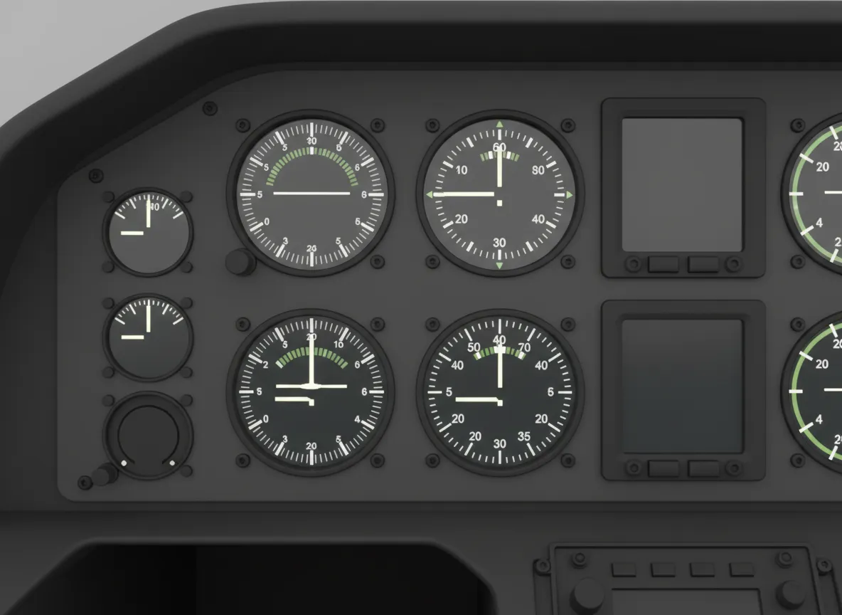 Aircraft instrument panel and industrial control system in a neutral dashboard environment