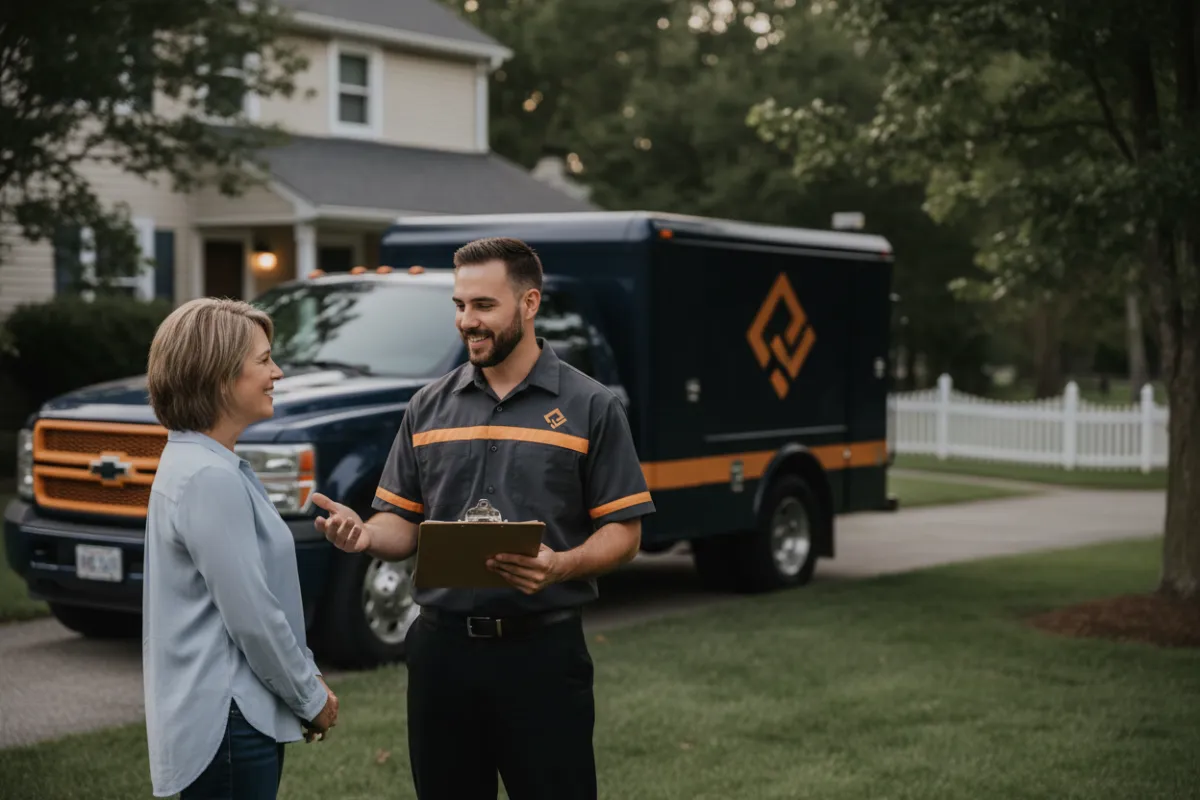 Team member providing an estimate on-site