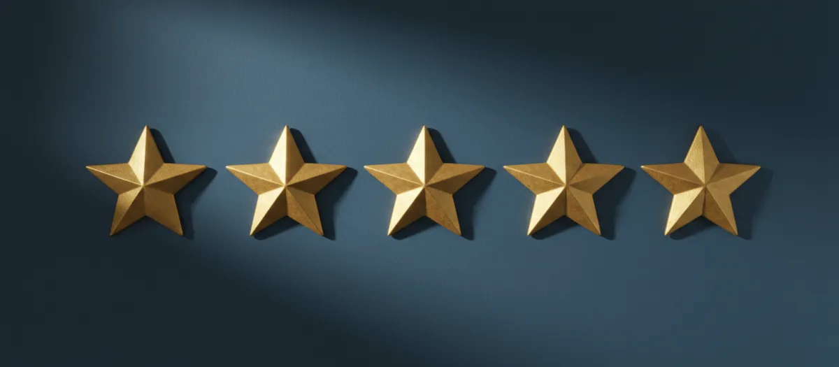 Calificación 5 estrellas de clientes satisfechos