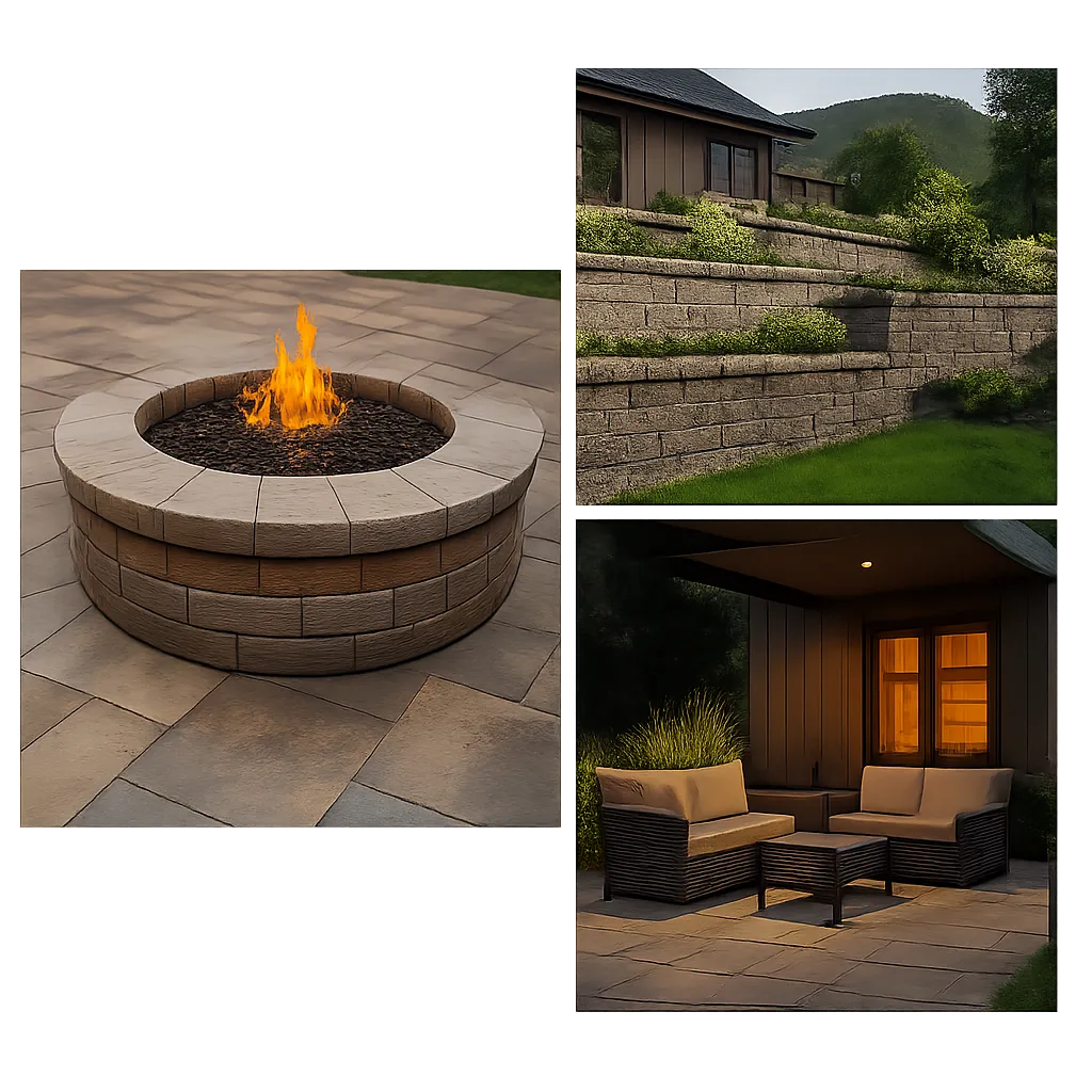 Paver patios, retaining walls, and outdoor living scenes in Colorado