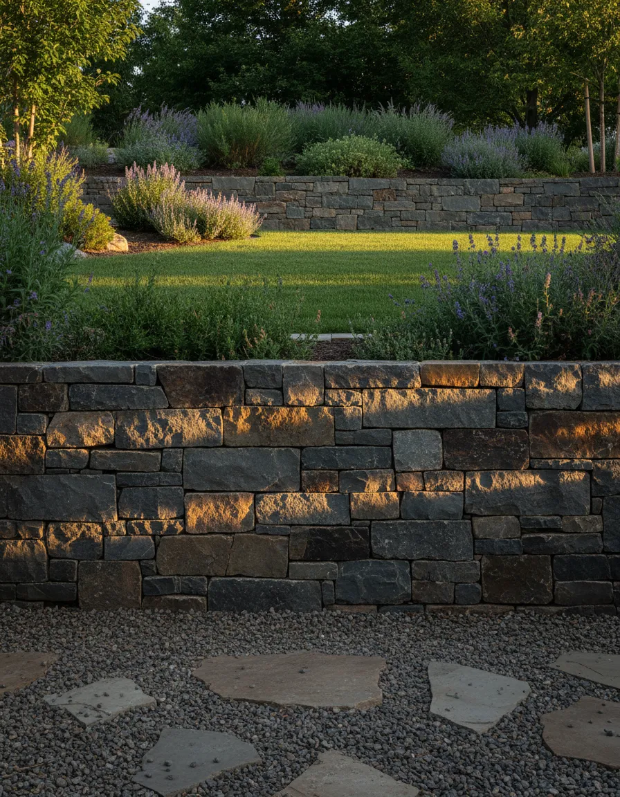 Durable and decorative retaining wall providing structural support