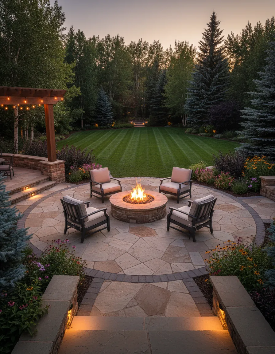 After transformation showing a cinematic outdoor living space