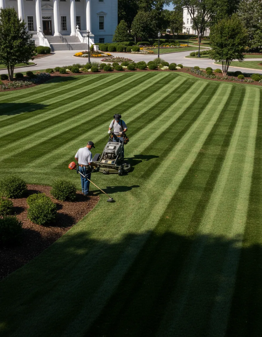 Commercial lawn maintenance service