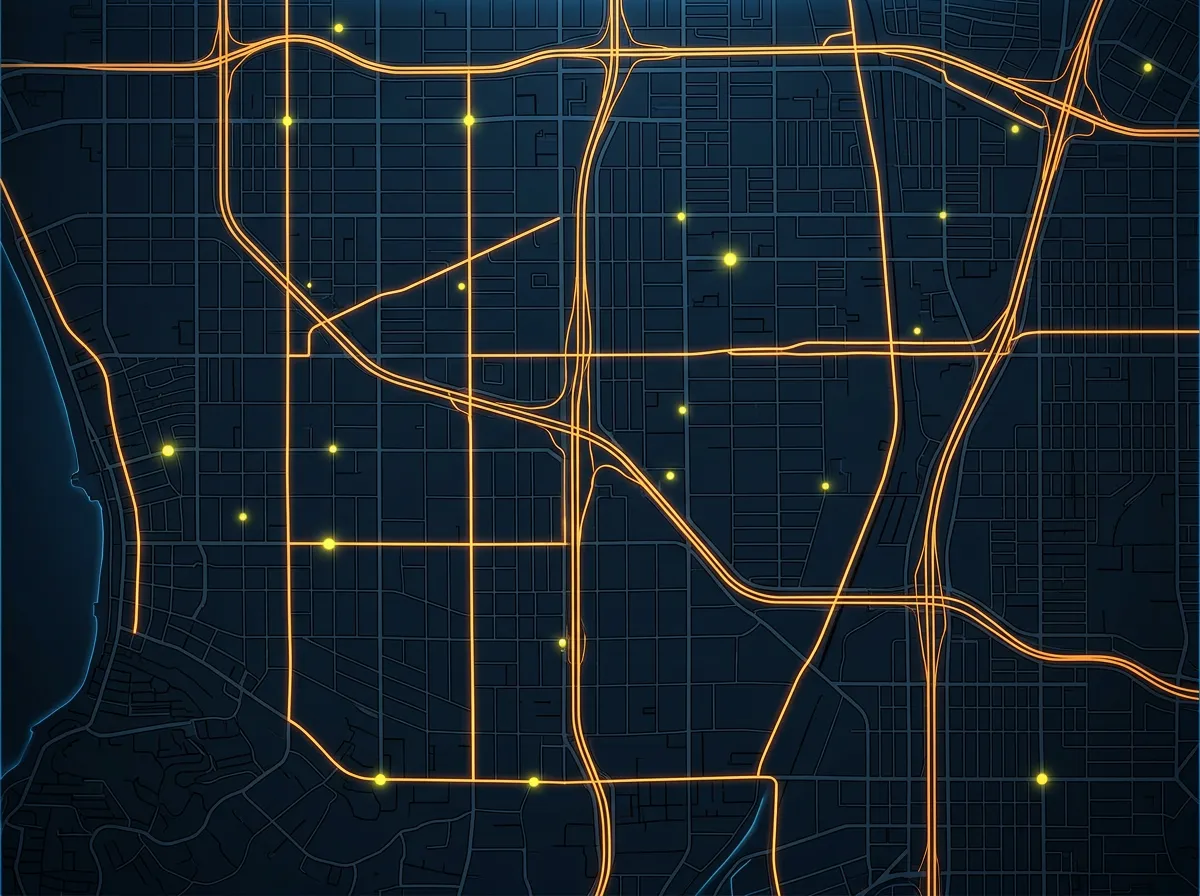 Dispatch Live Tracker Visual showing real-time tow coverage map with active units across South Bay