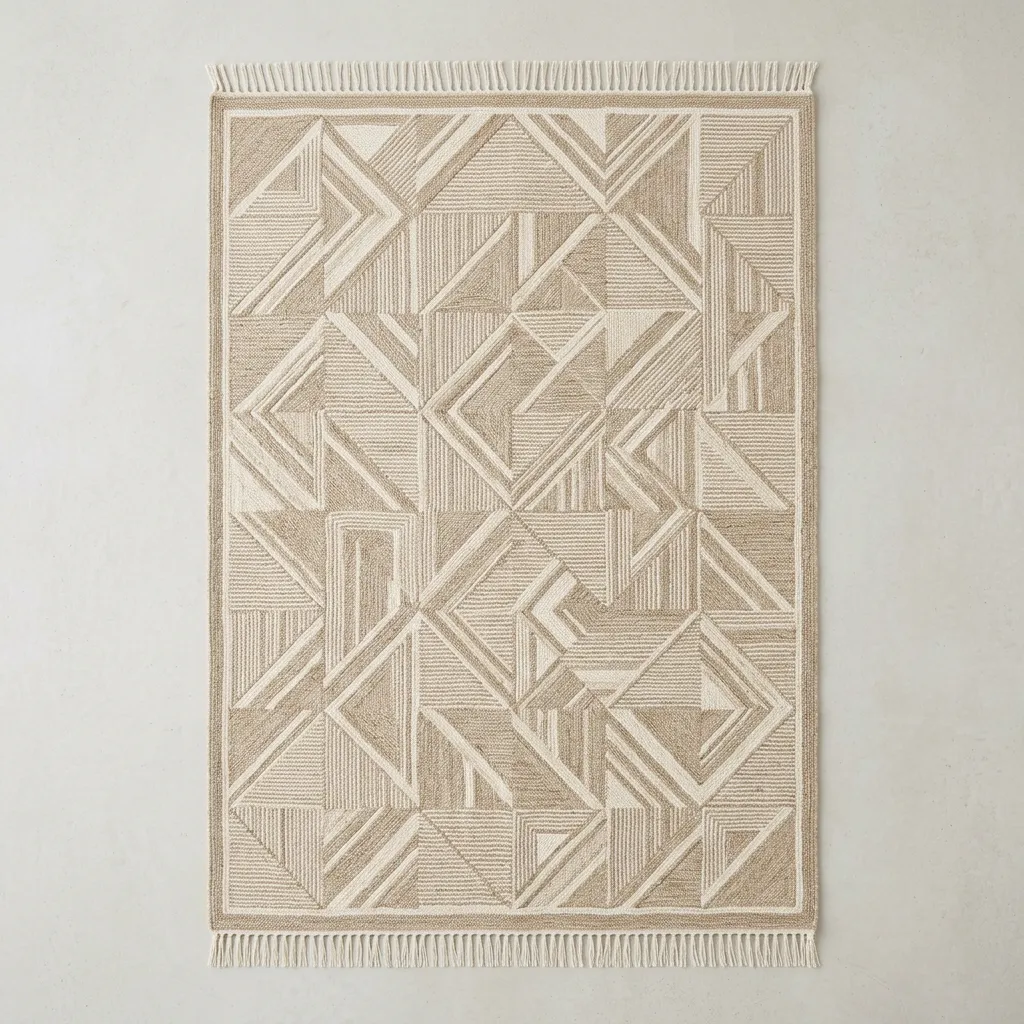 Area rug 5' x 7 in a furnished rental living room