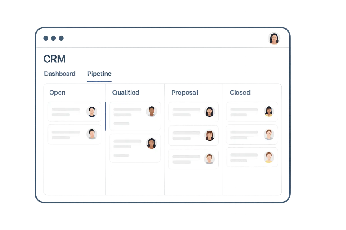 CRM & Pipeline Software Interface