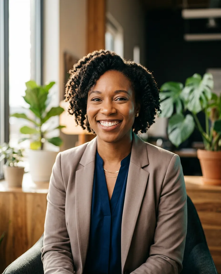 Maya Wheeler, Colorado licensed health insurance agent smiling in a bright, welcoming office