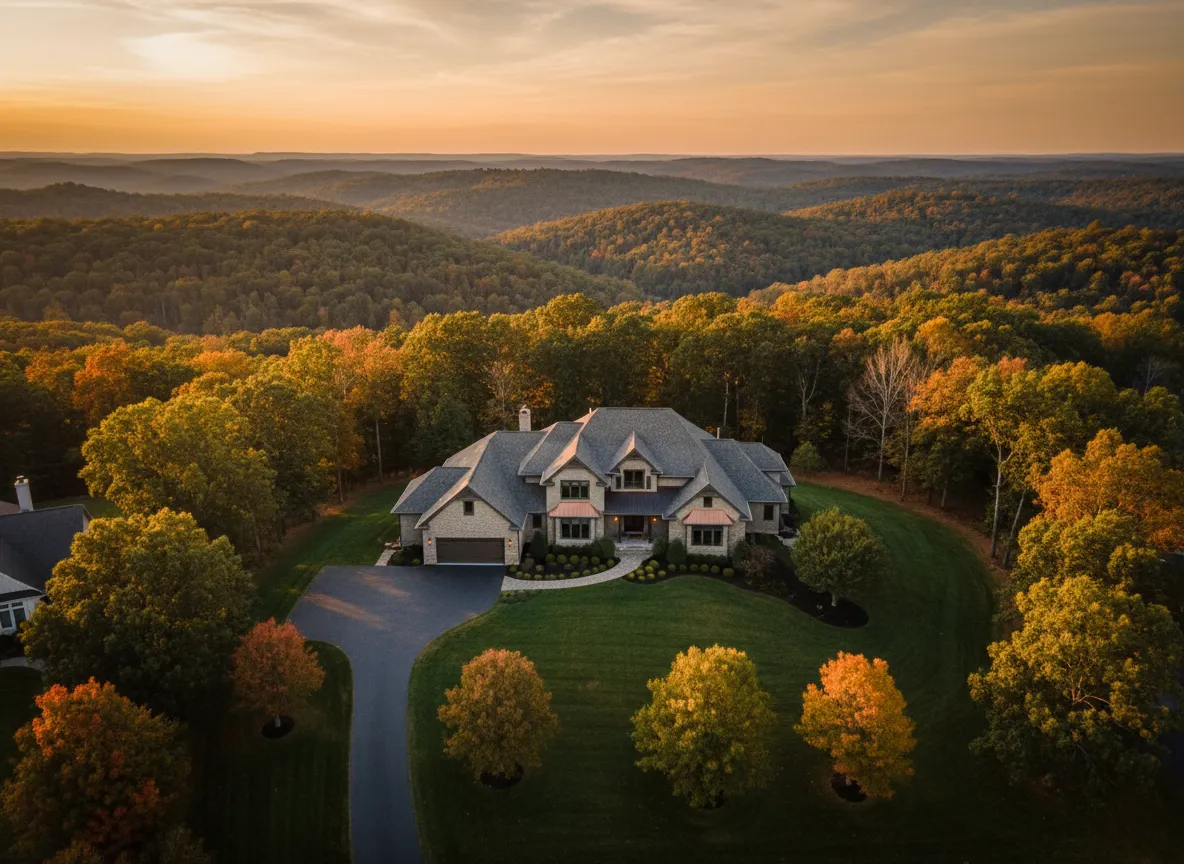 Drone view of residential property in Morristown, TN