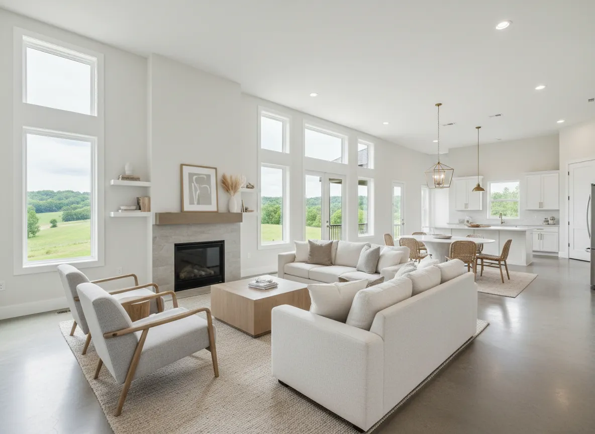 Bright, well-composed living room with natural light