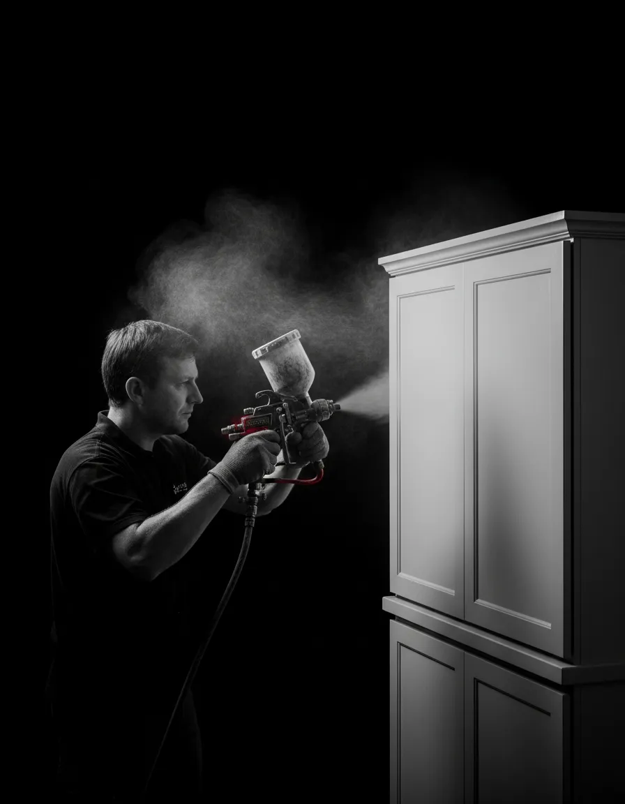Bold architectural interior showcasing a flawless luxury paint finish