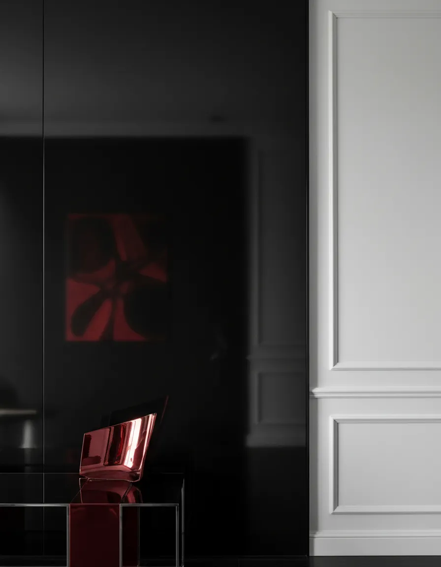 Bold architectural interior showcasing a flawless luxury paint finish