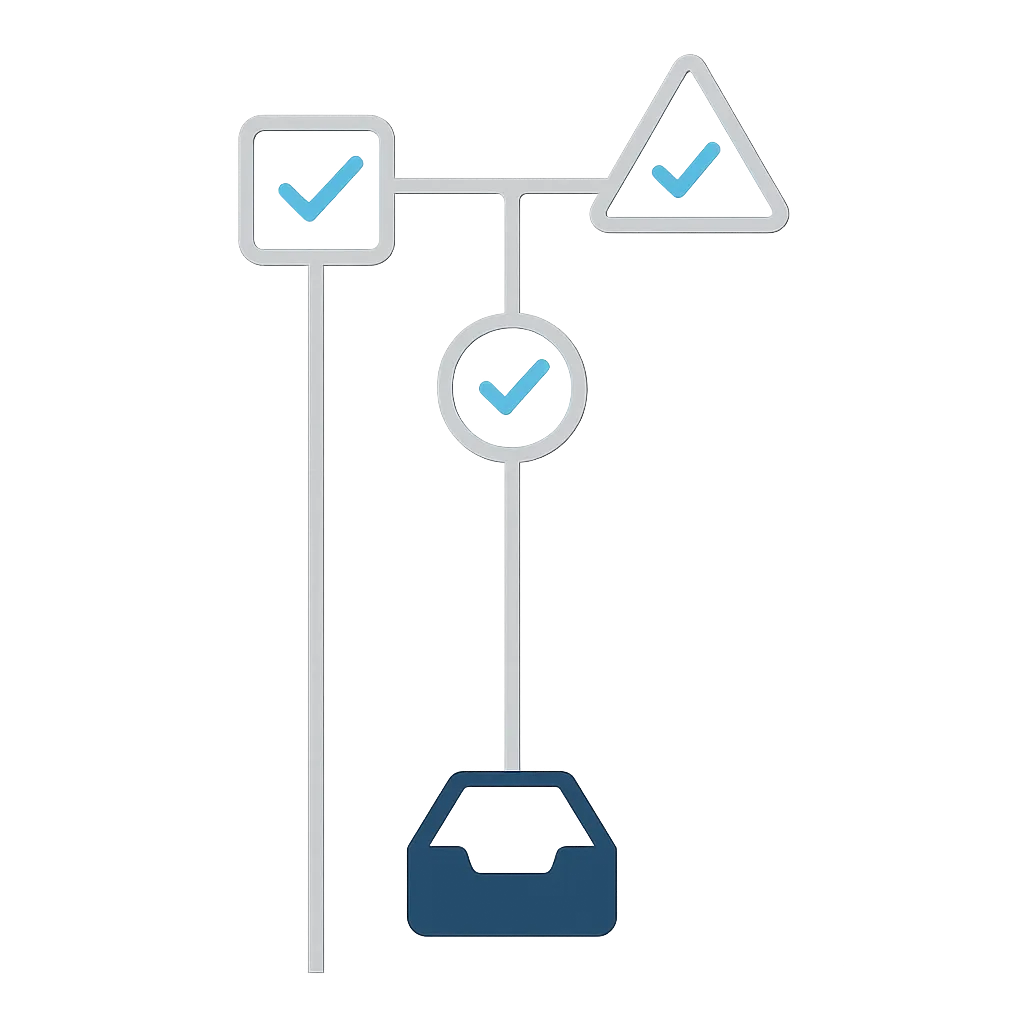 Validation Waterfall Diagram showing data passing through multi-provider verification layers terminating in the primary inbox.