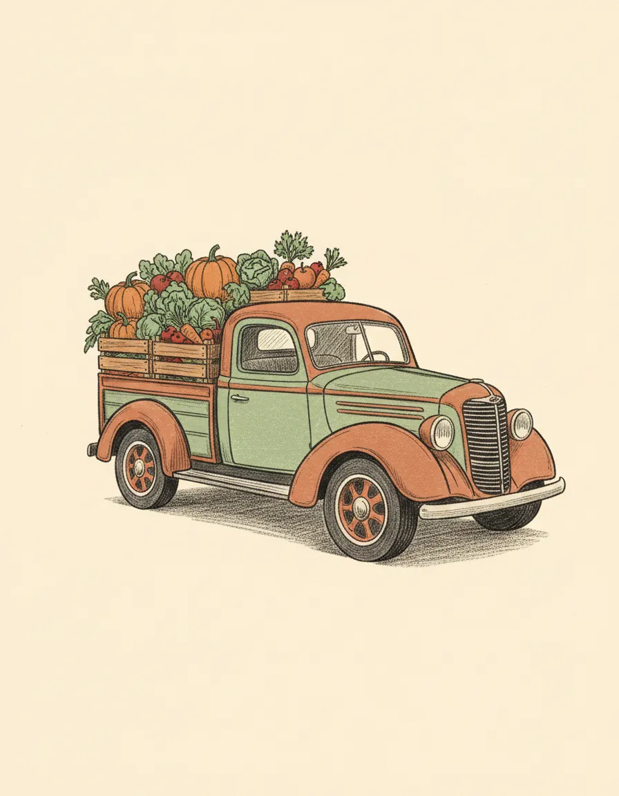 Illustration of dependable delivery and fresh produce