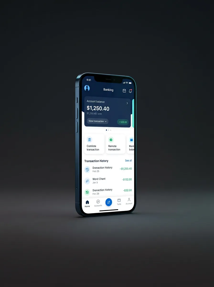 Revolut Smartphone Mobile Dashboard UI Mockup