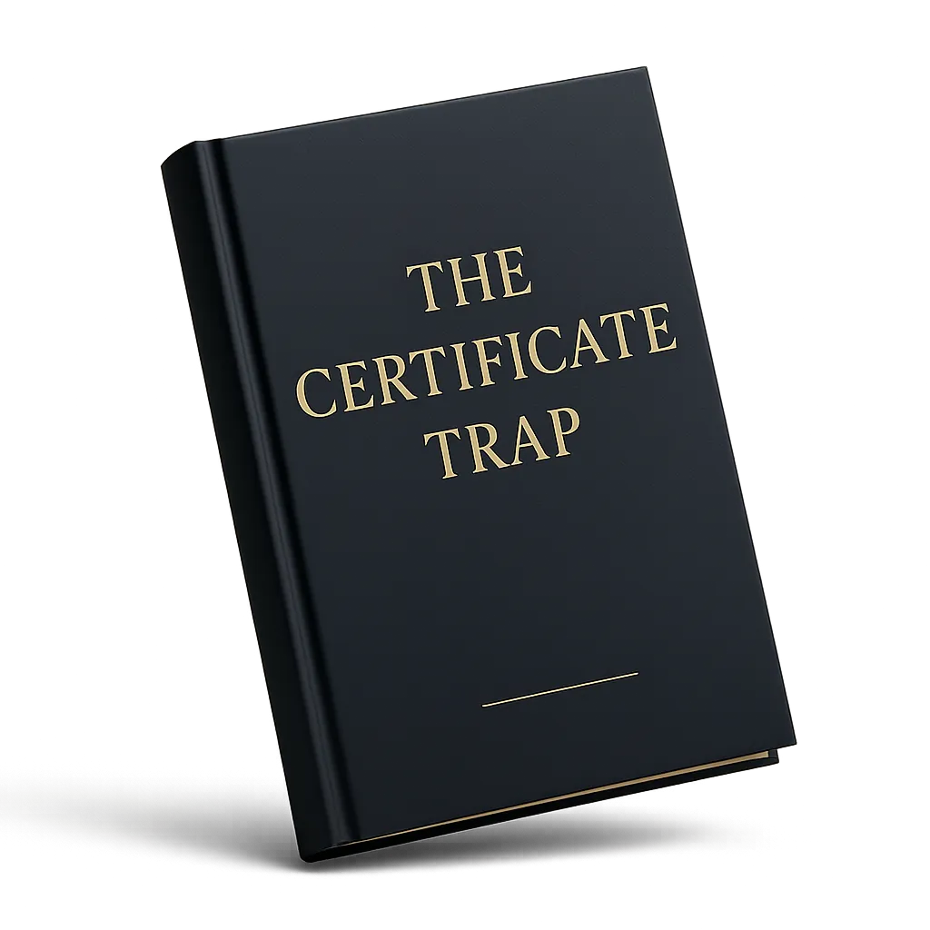 The Certificate Trap Premium Hardcover Book Mockup