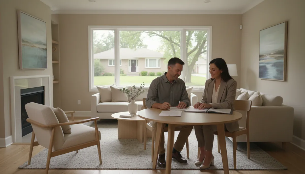 Homeowner discussing a property sale with a real estate investor