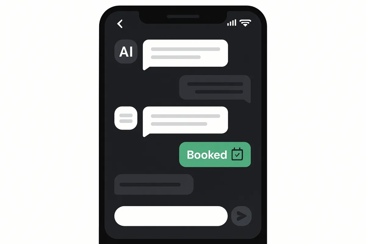 AI chat booking appointment illustration