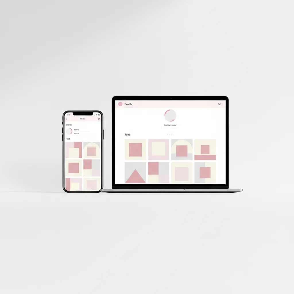 Clean social media profile preview collage for an individual client