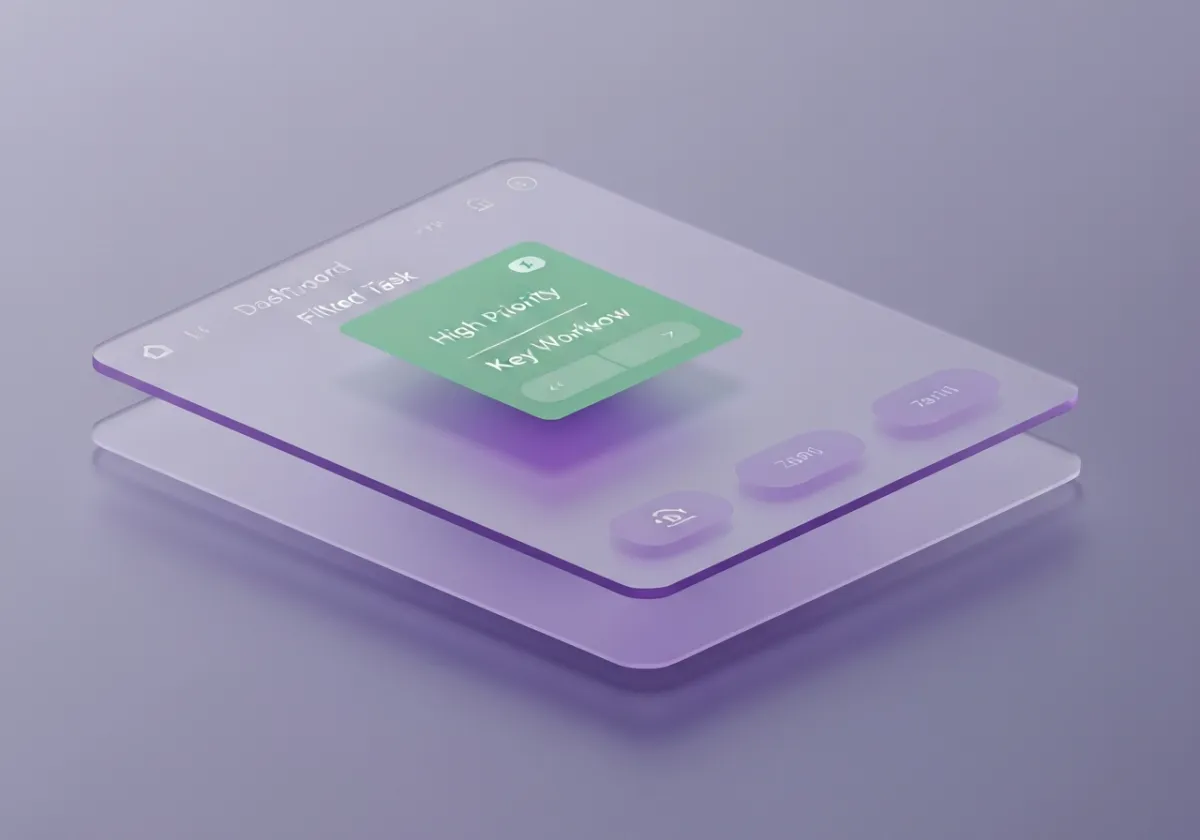 Dashboard showing high priority tasks and filtered workflow