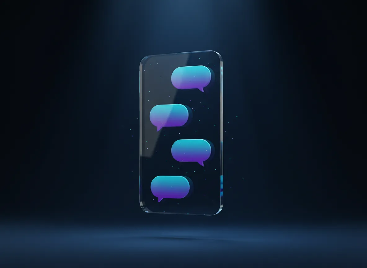 Interactive Chatbot Preview glass panel concept