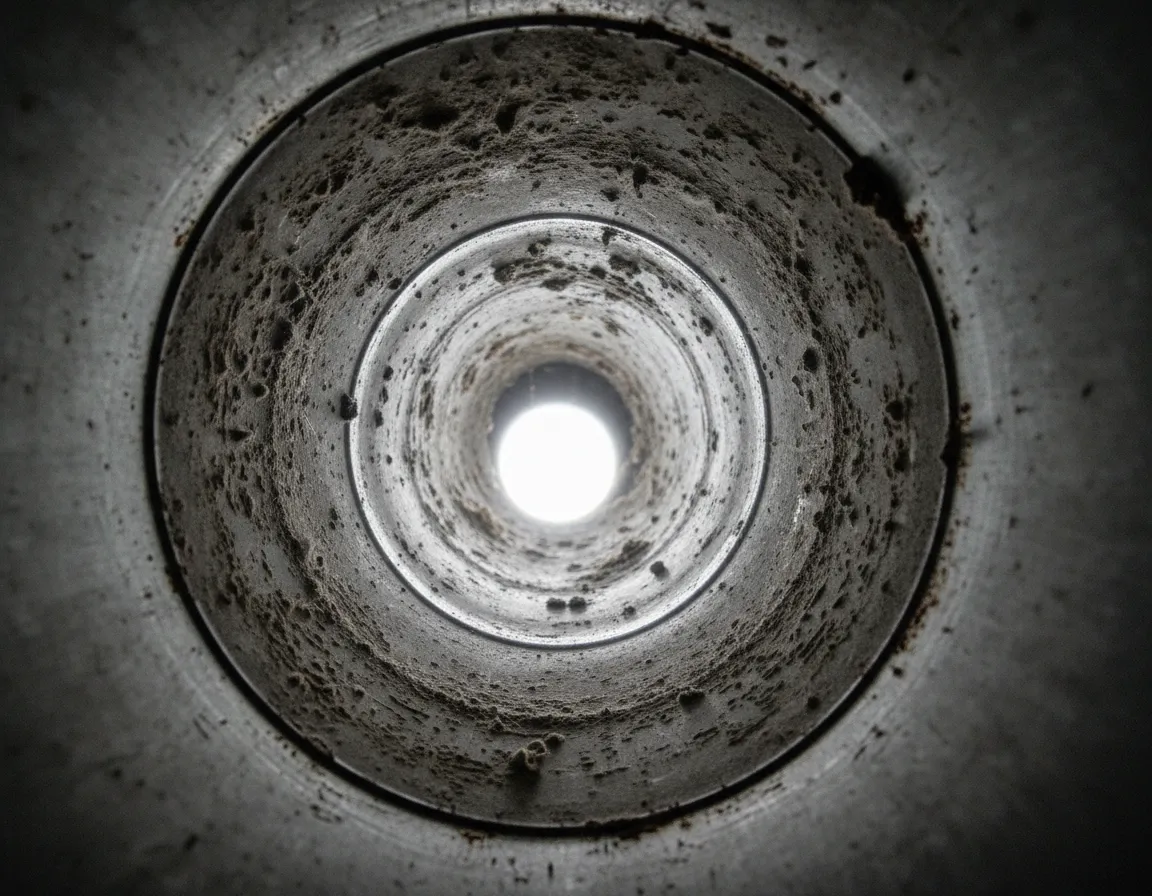 Dirty air duct before cleaning