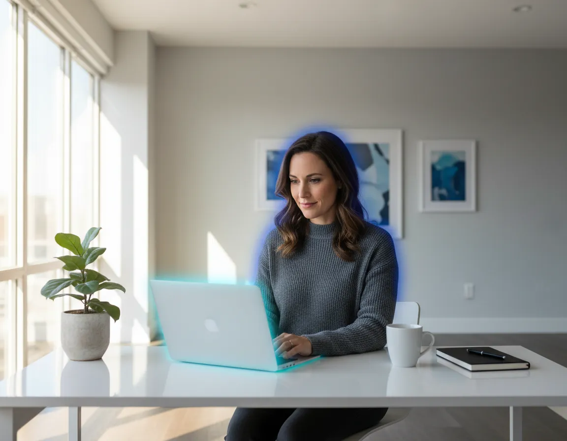 Professional working remotely with high speed business internet