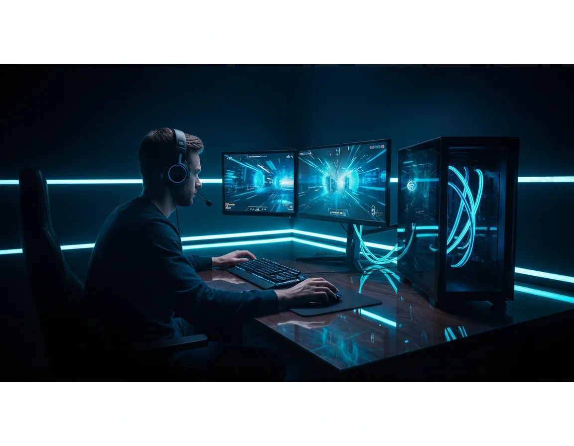 Low latency gaming setup with fiber optic internet