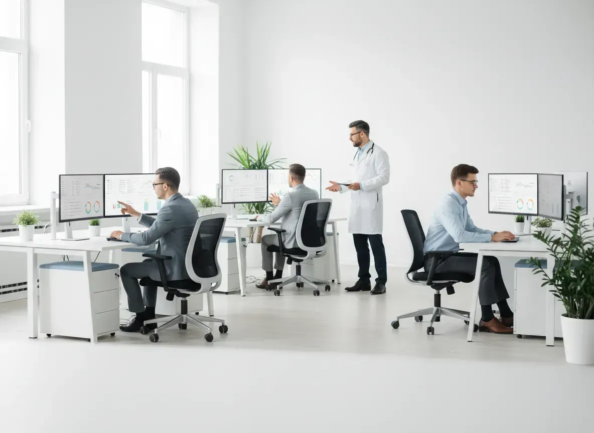 Medical billing team collaborating