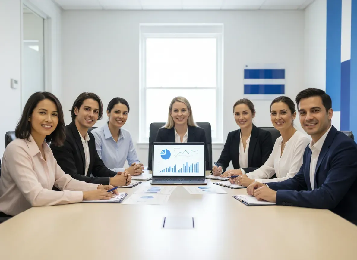 Confident healthcare professionals in a meeting