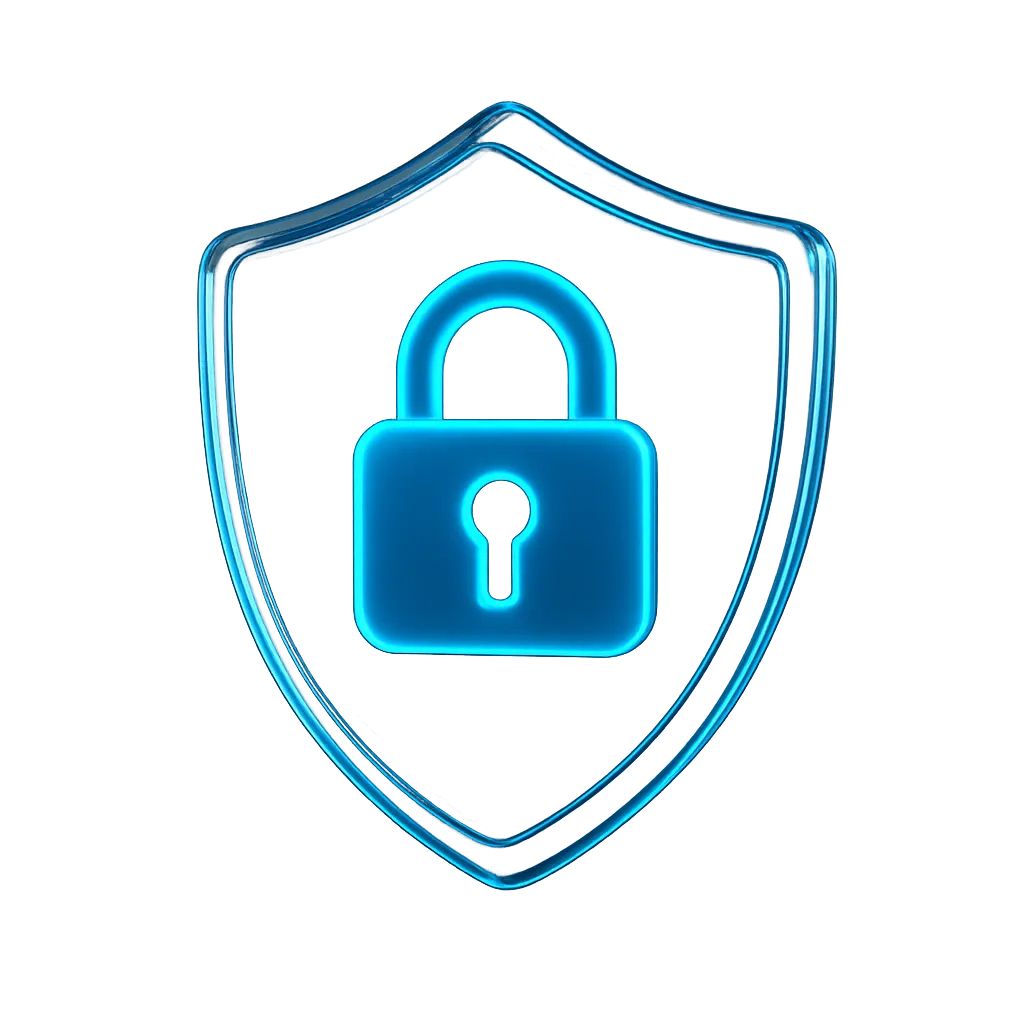Premium 3D security shield representing enterprise data protection